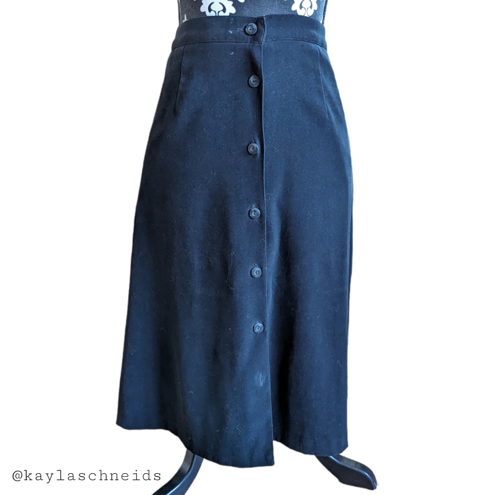 ☀️Vintage Midi Skirt with Functional Front Buttons and Pockets